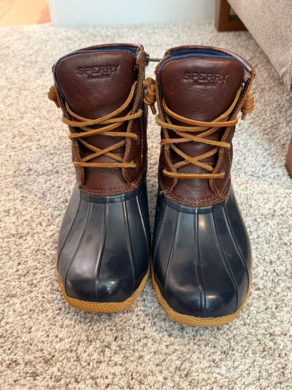Sperry Kids Navy and Brown Waterproof Duck Boots